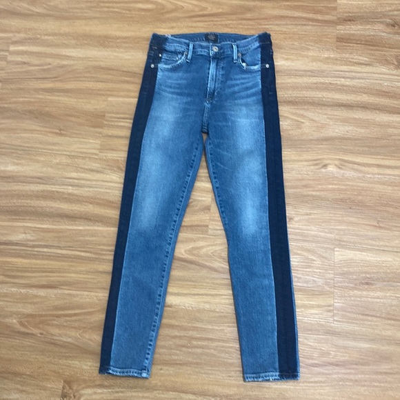 Citizens of Humanity Rocket Crop High Rise Skinny Distressed Blue Jeans Size 28 - Picture 2 of 11